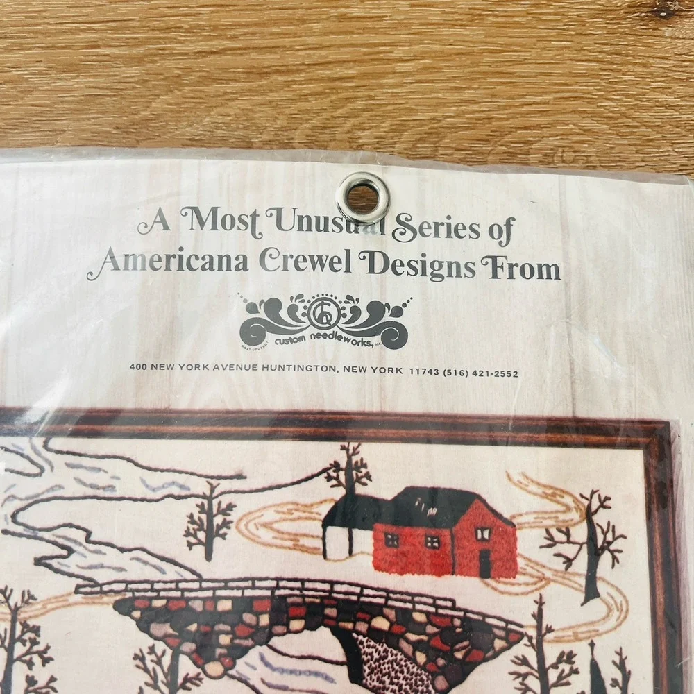 VTG Custom Needleworks Most Unusual‎ Series Americana Crewel Kit Country Village